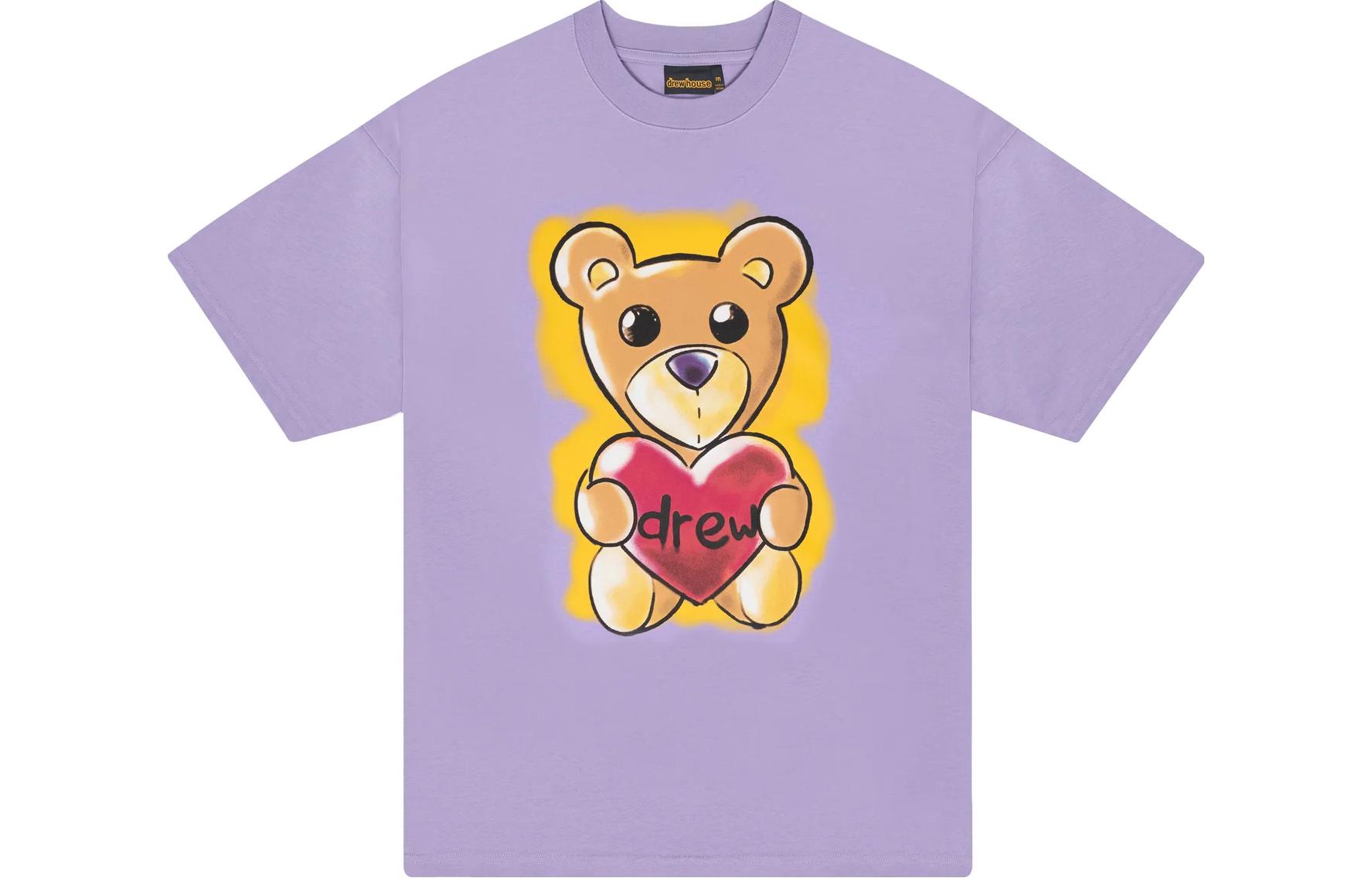 Drew House Airbrush Theodore Bear Tee Lavender Purple T-Shirt. DR-SS23-129