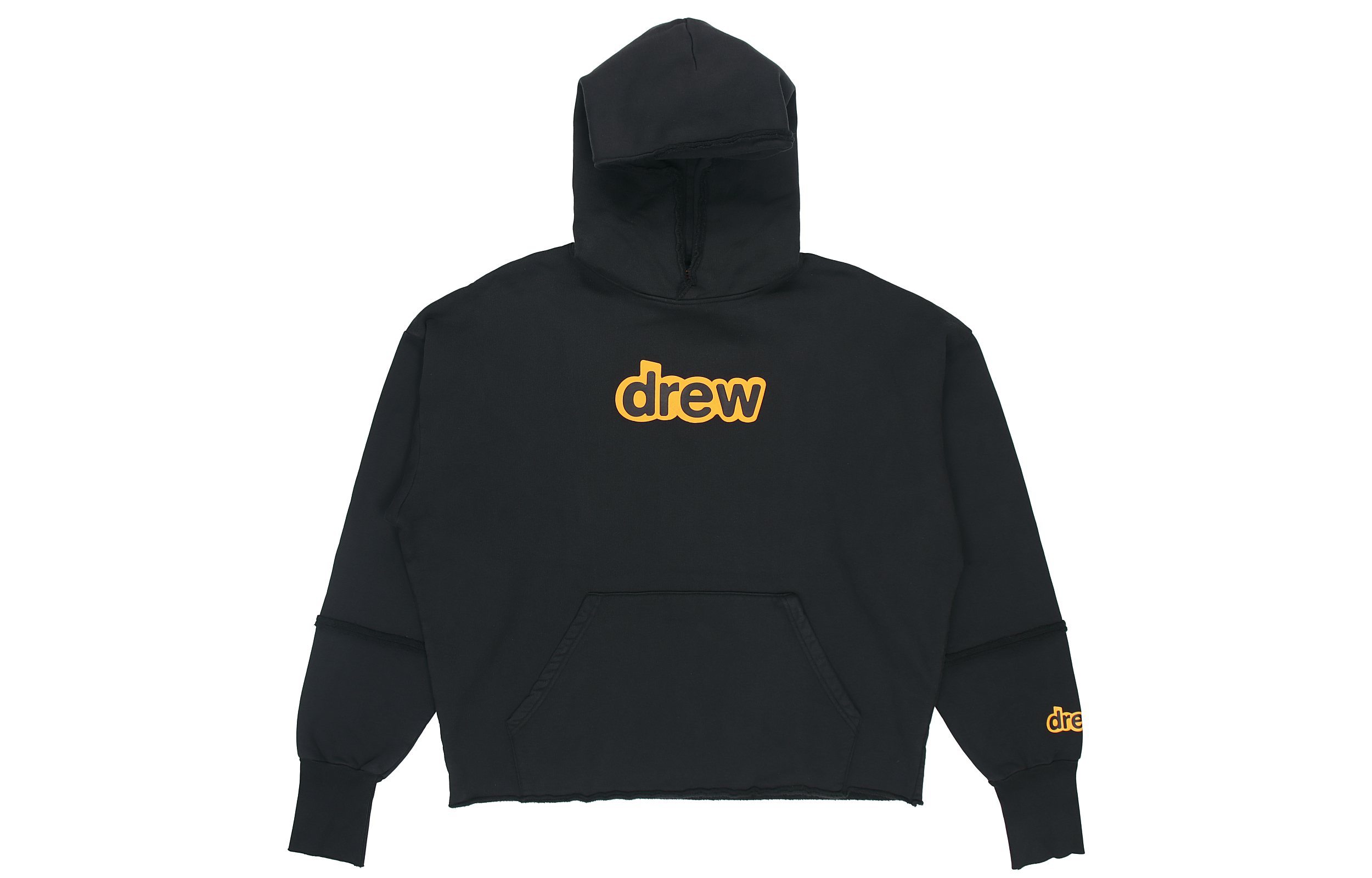 Drew House Alphabet Logo Deconstructed Hoodie Black Unisex Pullover Sweatshirt. DR-SS21-63