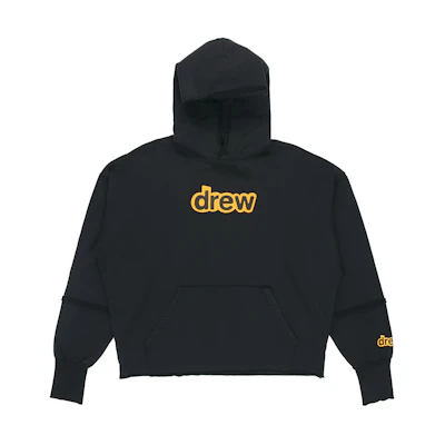 Drew House Alphabet Logo Deconstructed Hoodie Black Unisex Pullover Sweatshirt. DR-SS21-63