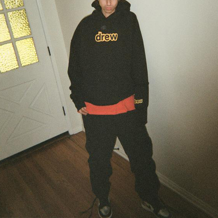 Shop Drew House Hoodie Hitam Logo Alphabet Deconstructed Unisex Pullover. DR-SS21-63