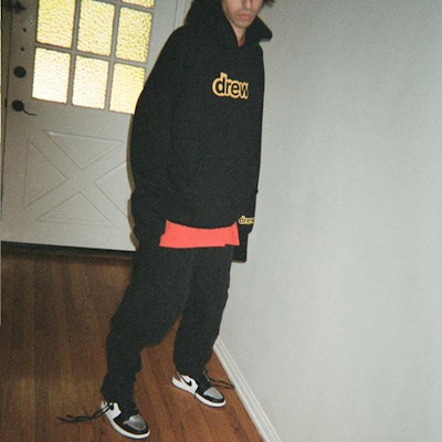 Drew House Hoodie Hitam Logo Alphabet Deconstructed Unisex Pullover. DR-SS21-63 Details for Drew House Hoodie Hitam Logo Alphabet Deconstructed Unisex Pullover. DR-SS21-63