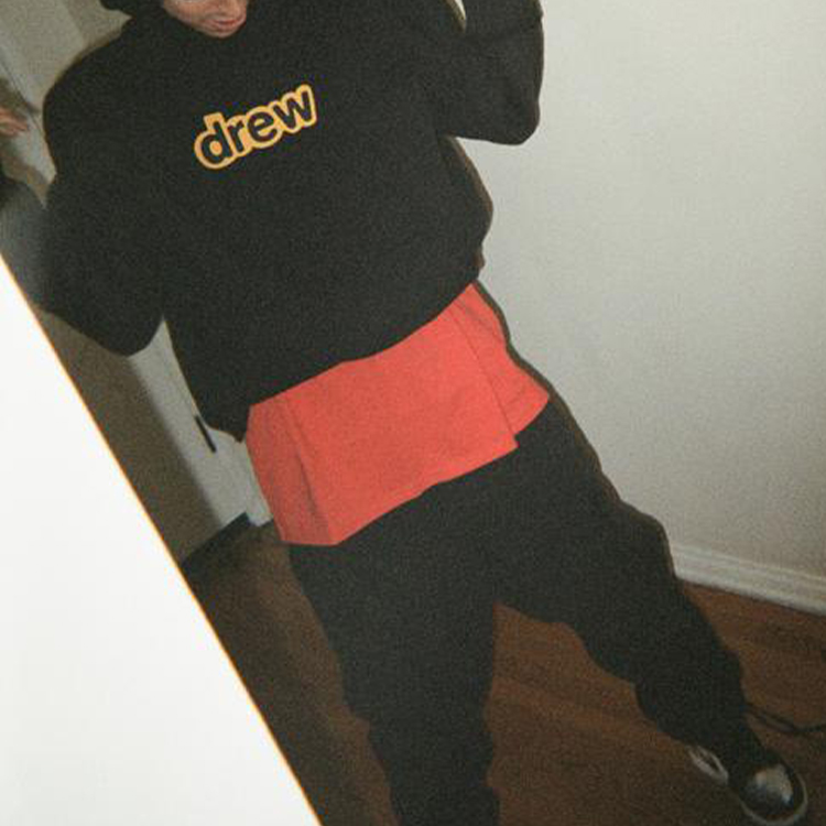 Sizing Drew House Hoodie Hitam Logo Alphabet Deconstructed Unisex Pullover. DR-SS21-63