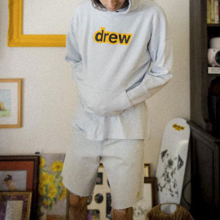 Sizing Drew House 字母標誌連帽上衣 情侶款 淡藍色 Unisex。 DR-SS21-138