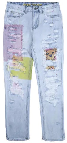 drew-house-bear-series-smiley-distressed-jeans-unisex-bleached-indigo-dr-ss-20-013