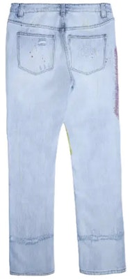Drew House Bear Series Smiley Jeans Unisex Indigo Peluntur Distressed. DR-SS20-013 Lookbook Drew House Bear Series Smiley Jeans Unisex Indigo Peluntur Distressed. DR-SS20-013