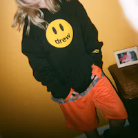 Purchase Drew House Black Unisex Smiley Patchwork Graphic Hoodie DR-FW20-92
