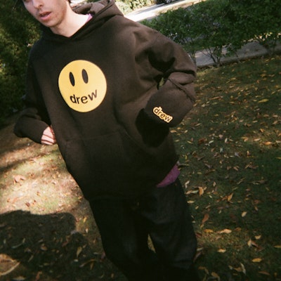 Sudadera Unisex Negra Drew House Gráfico Smiley Patchwork. DR-FW20-92 2