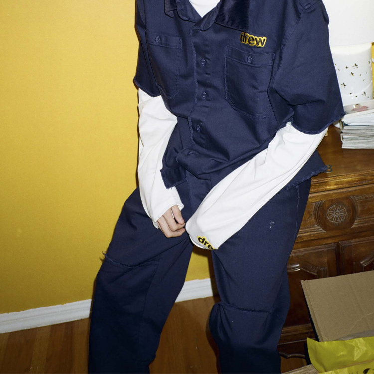 Purchase Seluar Kargo Unisex Biru Drew House Bersulam Gaya Vintage DR-FW20-183