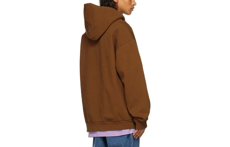 Drew House Brown Logo Printed Fleece Pullover Hoodie Unisex Brown. DR-SS22-671 圖 3