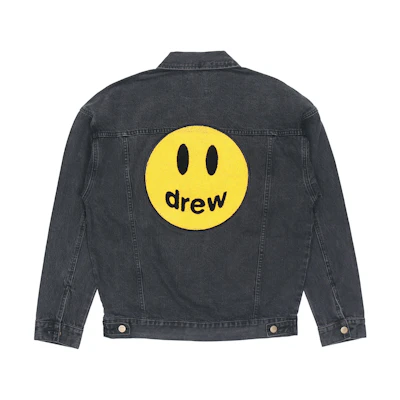 Drew House Chenille Smiley Face Denim Jacket Unisex Black DR-SS20-016