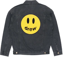 Order Drew House Chenille Smiley Face Denim Jacket Unisex Black DR-SS20-016