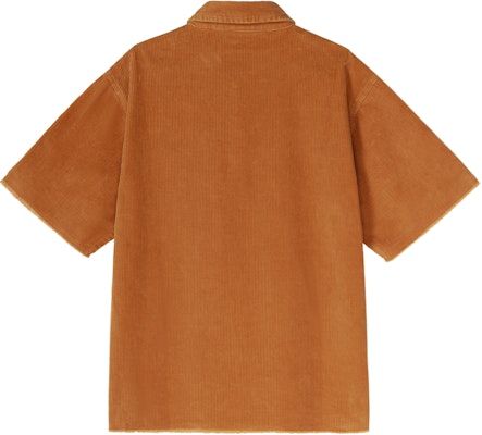 Drew House Kemeja Coklat Unisex Lengan Pendek Corduroy dengan Hujung Lusuh. DR-SS21-56 Lookbook Drew House Kemeja Coklat Unisex Lengan Pendek Corduroy dengan Hujung Lusuh. DR-SS21-56