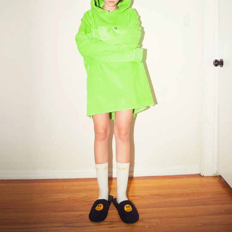 Purchase Drew House Corduroy Smiley Hoodie Lime Green Unisex Pullover Fleece. DR-SS22-160