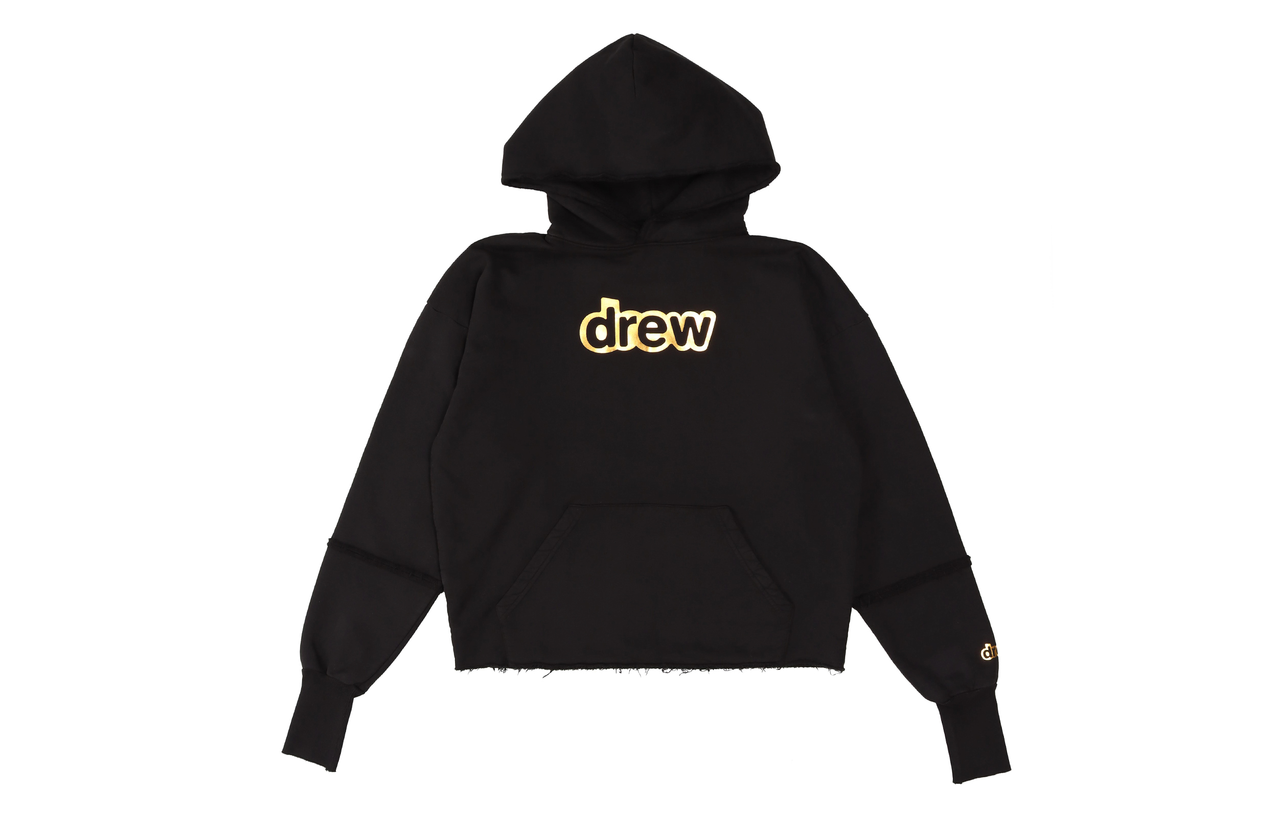 Drew House Deconstructed Gold Chinese Exclusive Fleece Sweatshirt Black Unisex DR-SS20-036