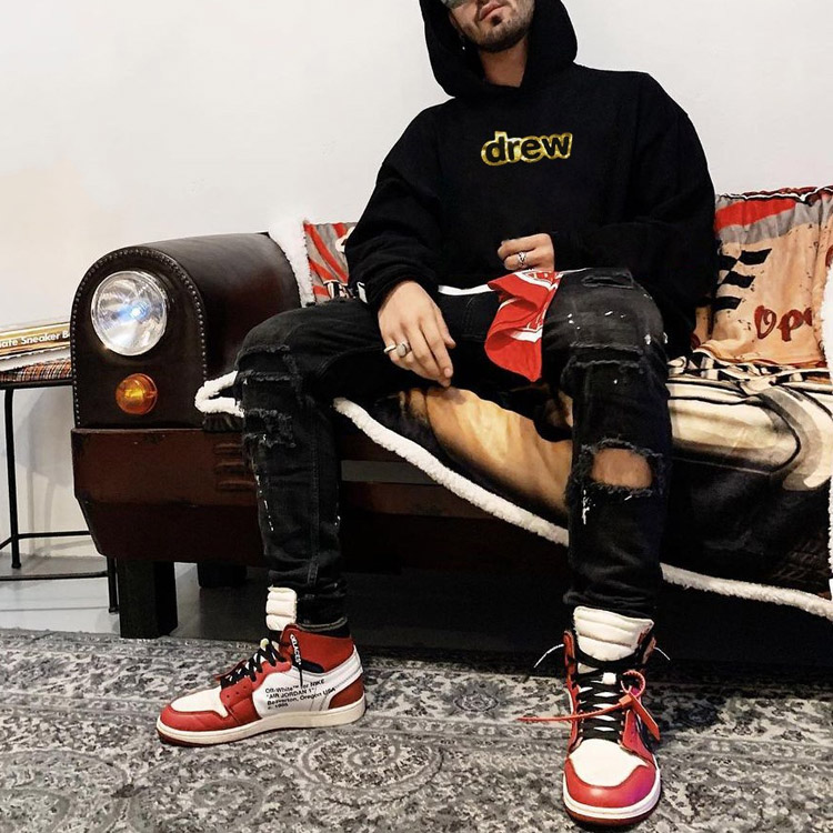 Shop Drew House 解构金色中国限定款黑色男女同款抓绒卫衣 DR-SS20-036