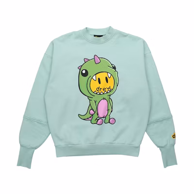 Drew House Dinodrew Deconstructed Crewneck Dinosaur Sweatshirt Mint Green Unisex DR-SS20-003