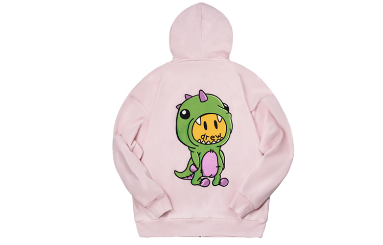 Drew House Dinodrew Dinosaur Zip-Up Hoodie Unisex Cartoon Fleece Hoodie DR-SS20-002