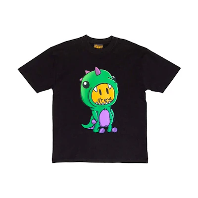 Drew House Dinodrew Smiley Dinosaur Graphic Tee Black Unisex Short Sleeve T-Shirt. DR-FW21-083