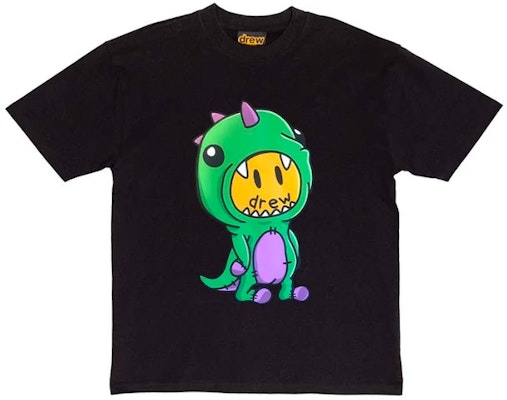 드류 하우스 디노드류 스마일리 공룡 그래픽 반팔 티셔츠 블랙 유니섹스. DR-FW21-083 Order 드류 하우스 디노드류 스마일리 공룡 그래픽 반팔 티셔츠 블랙 유니섹스. DR-FW21-083