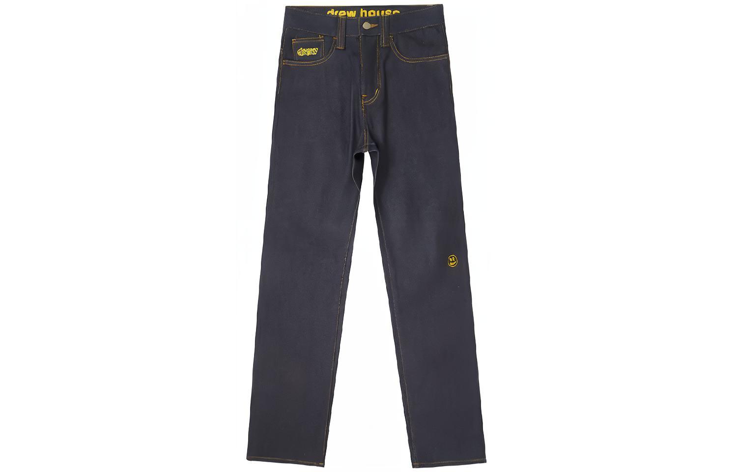 Drew House Embroidered Logo Straight-fit Jeans Unisex Vintage Deep Blue Denim DR-FW20-98