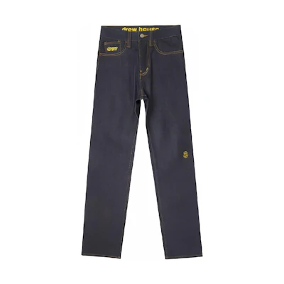 Drew House Embroidered Logo Straight-fit Jeans Unisex Vintage Deep Blue Denim DR-FW20-98