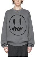 Drew House Expression Logo Jacquard Crewneck Knit Sweater Grey for Men. DR-SS22-181 Drew House Expression Logo Jacquard Crewneck Knit Sweater Grey for Men. DR-SS22-181