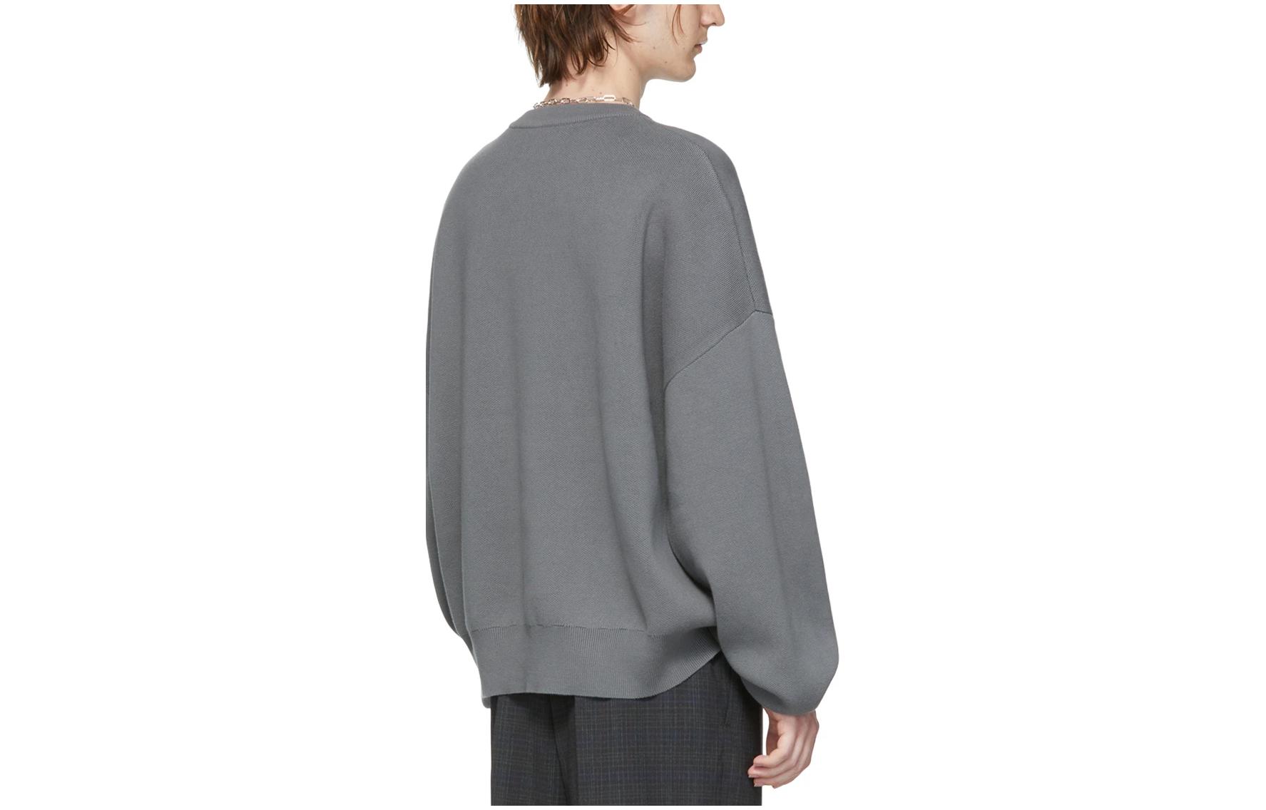 Lookbook Drew House 表情标志提花针织毛衣 灰色 男款. DR-SS22-181