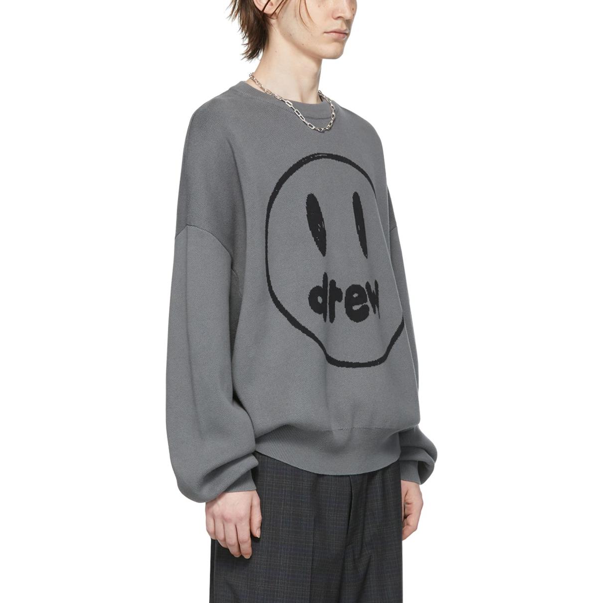Purchase Drew House 表情标志提花针织毛衣 灰色 男款. DR-SS22-181