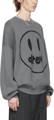 Drew House 表情标志提花针织毛衣 灰色 男款. DR-SS22-181 Purchase Drew House 表情标志提花针织毛衣 灰色 男款. DR-SS22-181