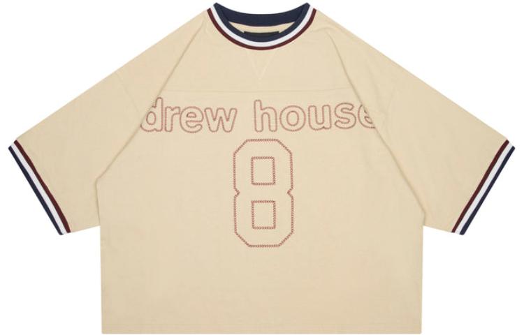 Drew House Flame Series FW22 Logo Print Crewneck 3/4 Sleeve Tee Unisex Off-White. DR-FW22-468
