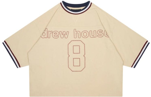 Drew House 火焰系列 FW22 标志印花中袖T恤 男女同款 米白色 DR-FW22-468 Order Drew House 火焰系列 FW22 标志印花中袖T恤 男女同款 米白色 DR-FW22-468