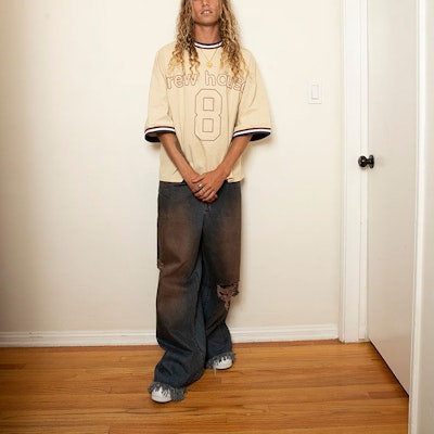 Drew House 火焰系列 FW22 标志印花中袖T恤 男女同款 米白色 DR-FW22-468 Shop Drew House 火焰系列 FW22 标志印花中袖T恤 男女同款 米白色 DR-FW22-468