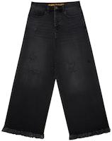 Drew House Flame Series Loose Fit Distressed Black Denim Jeans Unisex. DR-FW22-458 Drew House Flame Series Loose Fit Distressed Black Denim Jeans Unisex. DR-FW22-458