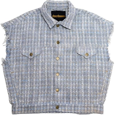 ドリューハウス フローラル FW22 ブルー ツイード カラーベスト ユニセックス 秋 DR-FW22-002 Order ドリューハウス フローラル FW22 ブルー ツイード カラーベスト ユニセックス 秋 DR-FW22-002