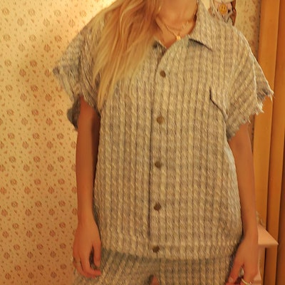 ドリューハウス フローラル FW22 ブルー ツイード カラーベスト ユニセックス 秋 DR-FW22-002 Shop ドリューハウス フローラル FW22 ブルー ツイード カラーベスト ユニセックス 秋 DR-FW22-002