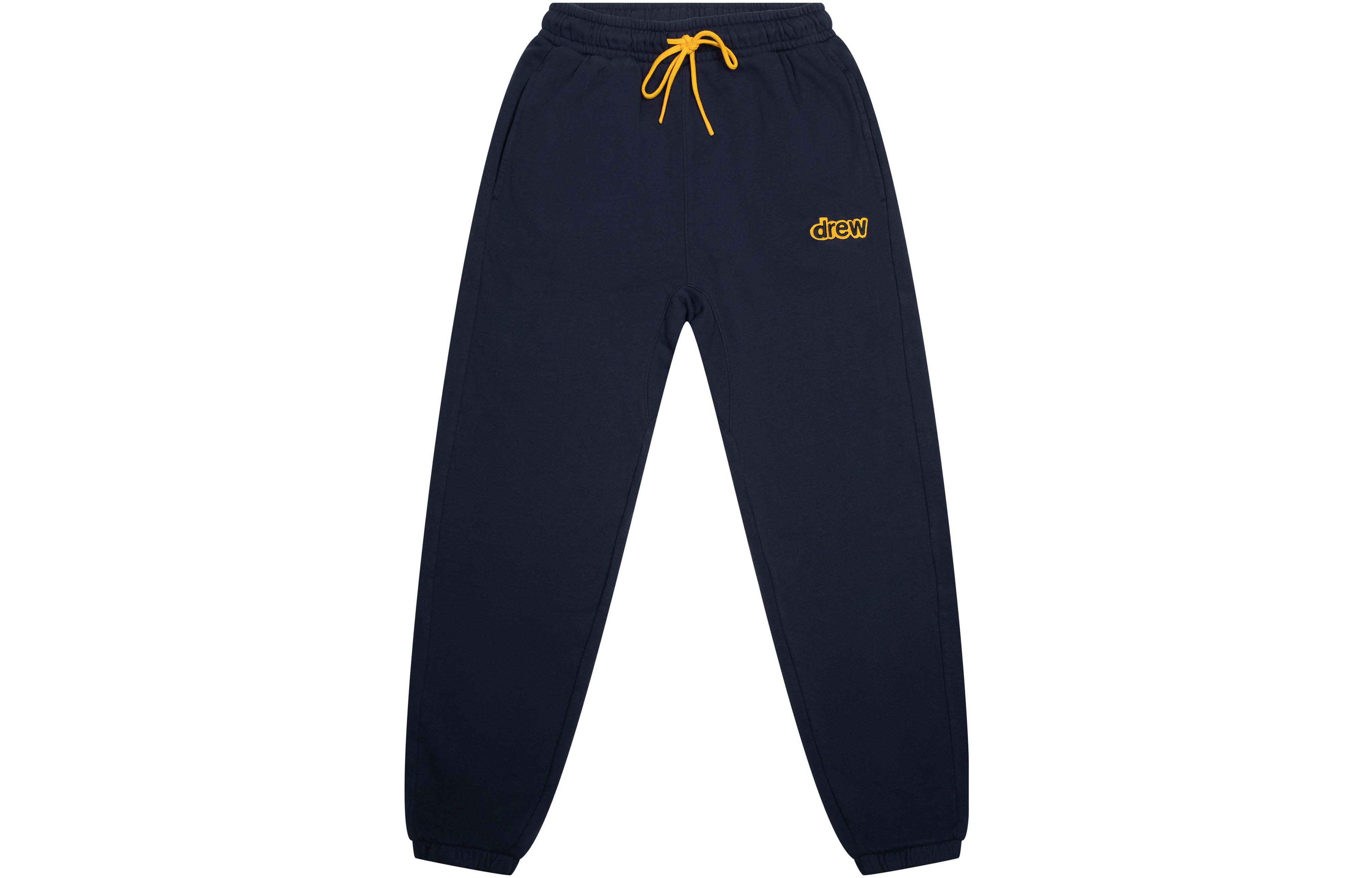 Drew House Floral FW22 Embroidered Logo Jogger Sweatpants Unisex Navy Blue. DR-FW22-289