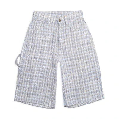 Drew House Floral FW22 Tweed Logo Straight-Leg Loose Pants Unisex Light Blue DR-FW22-236
