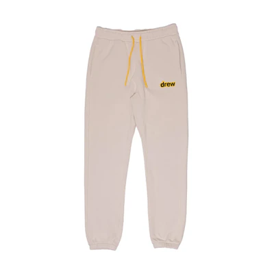 Drew House FW21 Beige Secret Sweatpants Letter Logo Unisex Casual Joggers. DR-FW21-023