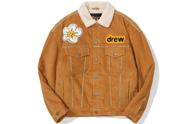 Order Drew House Jaket Trucker Corduroy Camel Unisex Logo Smiley FW21. DR-FW21-116