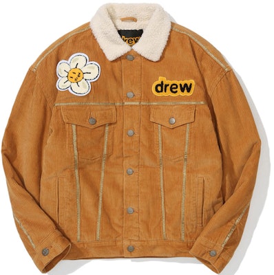 Drew House Jaket Trucker Corduroy Camel Unisex Logo Smiley FW21. DR-FW21-116 Order Drew House Jaket Trucker Corduroy Camel Unisex Logo Smiley FW21. DR-FW21-116