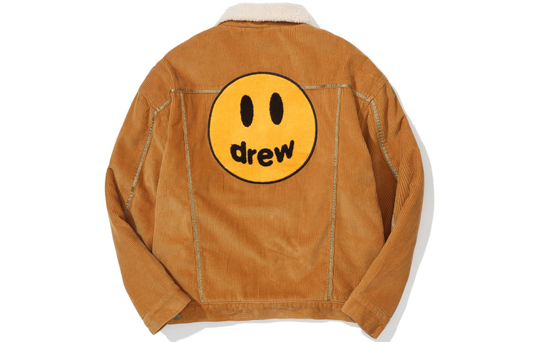 Lookbook Drew House Jaket Trucker Corduroy Camel Unisex Logo Smiley FW21. DR-FW21-116