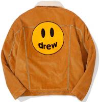 Lookbook Drew House FW21 Corduroy Trucker Jacket Camel Unisex Smiley Logo Jacket. DR-FW21-116