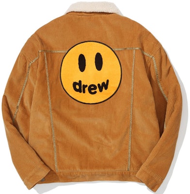 Drew House Jaket Trucker Corduroy Camel Unisex Logo Smiley FW21. DR-FW21-116 Lookbook Drew House Jaket Trucker Corduroy Camel Unisex Logo Smiley FW21. DR-FW21-116