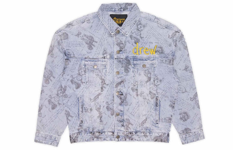 Order Chaqueta Trucker Drew House FW21 Vintage Índigo Estampado Total Denim Unisex. DR-FW21-068