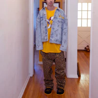 Shop Drew House FW21 Idears Trucker Jacket Vintage Indigo All-over Print Denim Unisex. DR-FW21-068
