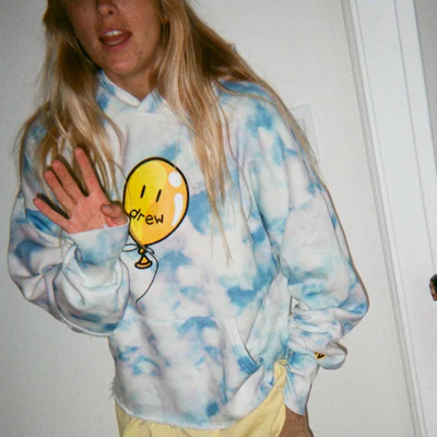 Drew House FW21 Joy Deconstructed Hoodie White Smile Balloon Tie-Dye Unisex Pullover DR-FW21-407 Purchase Drew House FW21 Joy Deconstructed Hoodie White Smile Balloon Tie-Dye Unisex Pullover DR-FW21-407