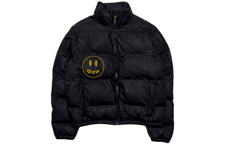 Drew House FW21 Mascot Puffer Jacket Black Smiley Unisex Winter Coat DR-FW21-120