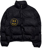 Drew House FW21 Mascot Puffer Jacket Black Smiley Unisex Winter Coat DR-FW21-120 Drew House FW21 Mascot Puffer Jacket Black Smiley Unisex Winter Coat DR-FW21-120