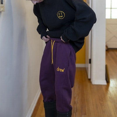 Drew House FW21 Mascot Waffle Sweater Hitam Smiley Crewneck Unisex Pullover DR-FW21-061 1