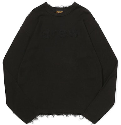 Drew House FW21 反毛巾布標誌長袖上衣 黑色 中性款式。 DR-FW21-062 Order Drew House FW21 反毛巾布標誌長袖上衣 黑色 中性款式。 DR-FW21-062